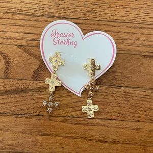 Frasier Sterling Cross Earrings